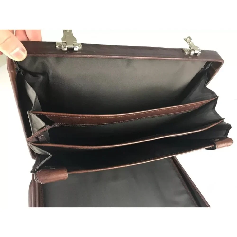 Wilsons Leather‎ Unisex Brown Pelle Studio Inner Pockets Divider Briefcase Bag